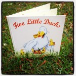 five little ducks book image, cute book in the grass
