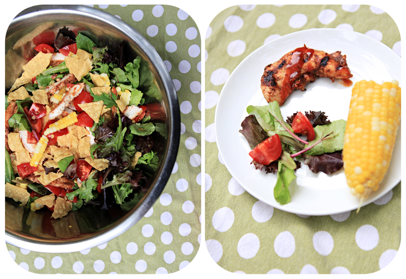 Salad + Kids' Plate yummy salad, salad for kids, bbq chicken