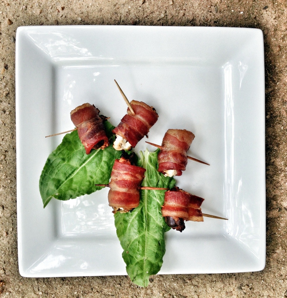 Bacon Wrapped Dates With Goat Cheese